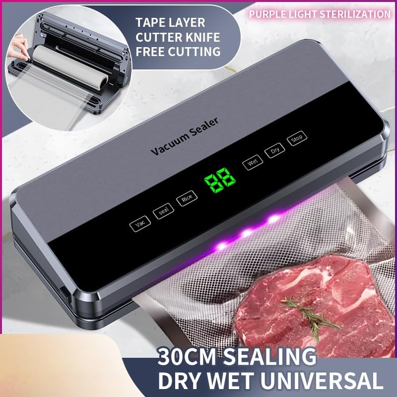 KLGFI Vakuumiergerät 7-in-1 - Profi Vakuumiermaschine Mit 50 Beuteln & Digitalanzeige