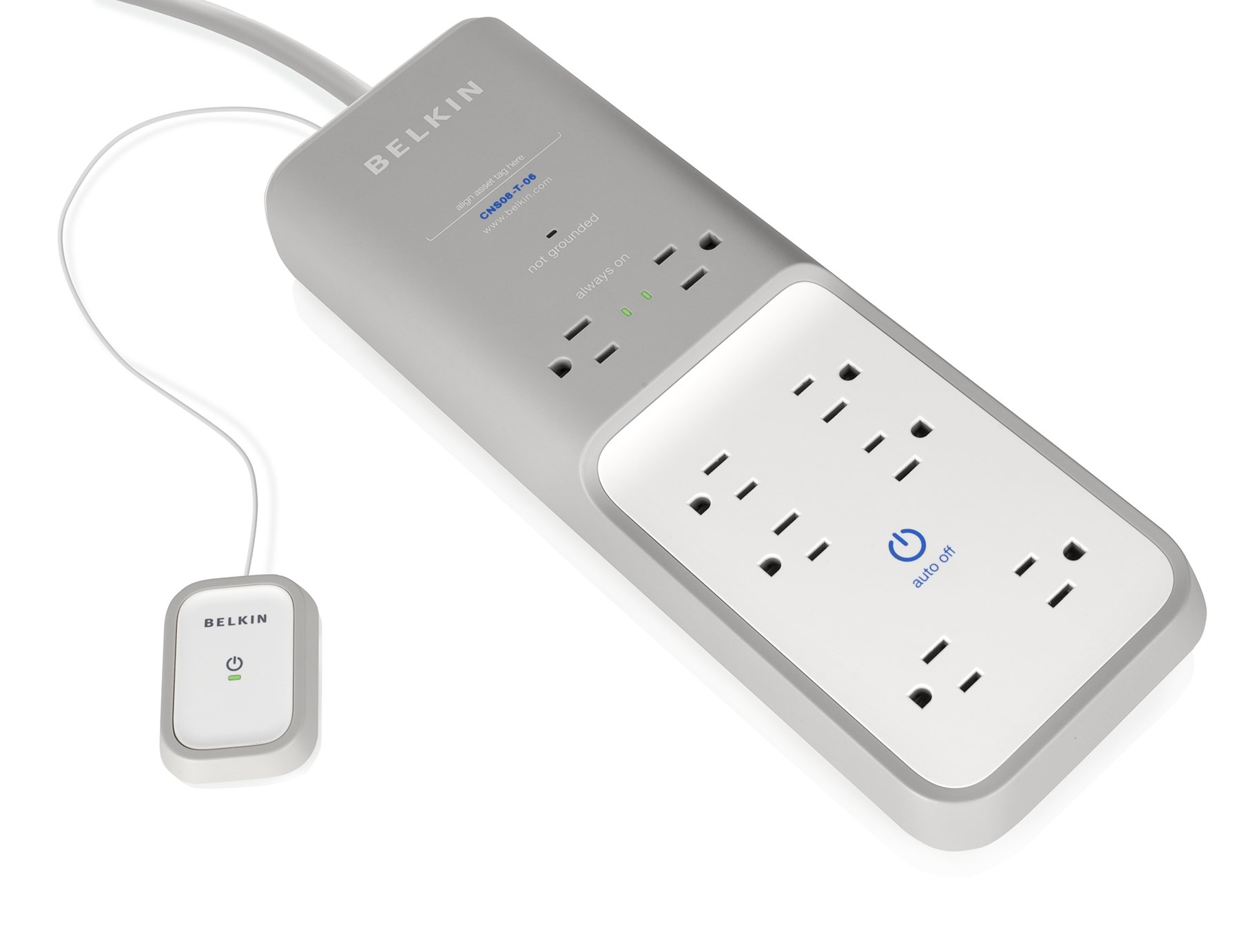 Belkin Protector contra sobretensiones de 6 Salidas con Cable de 6 pies y Temporizador, CNS08-T-06