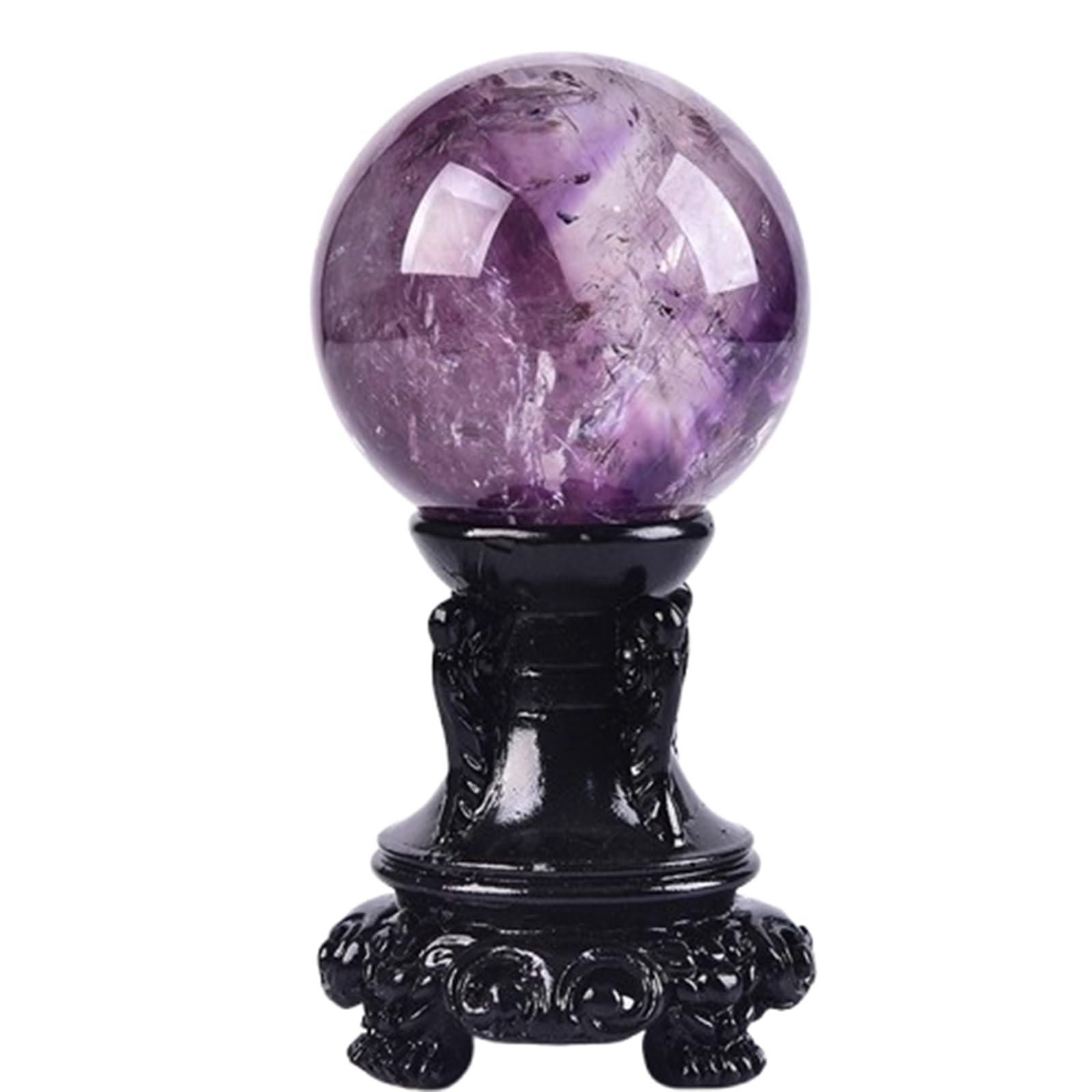 DPURPIWADY Amethyst Quartz Crystal Ball with Stand Crystals Gemstone Orb for,Feng Shui,Astronomy,Home Decor,60mm