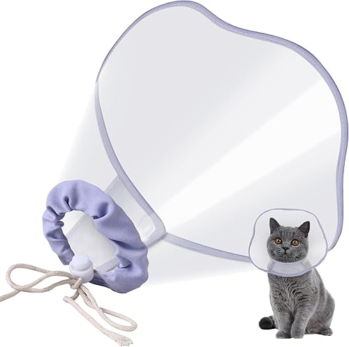 Cono de gato, alternativa a los conos de gato para dejar de lamer y rascarse, cono suave para gatos después de la cirugía con cordones, cómodos