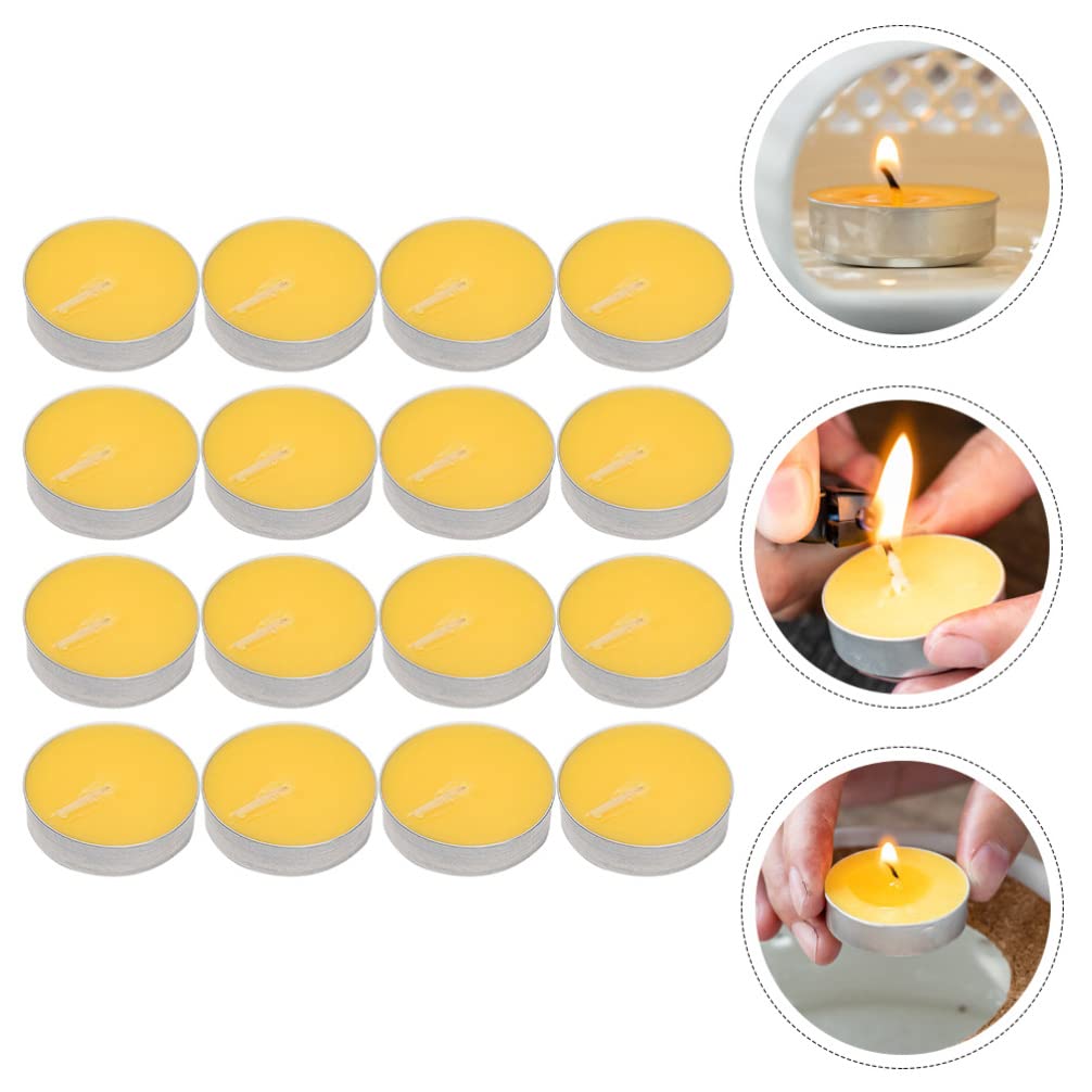 Smokeless Tea Lights Candles: 16Pcs Ghee Butter Lamp Candle Set Buddhist Church Tealight for Meditation Ceremonies Rituals Altars Diwali - Image 3
