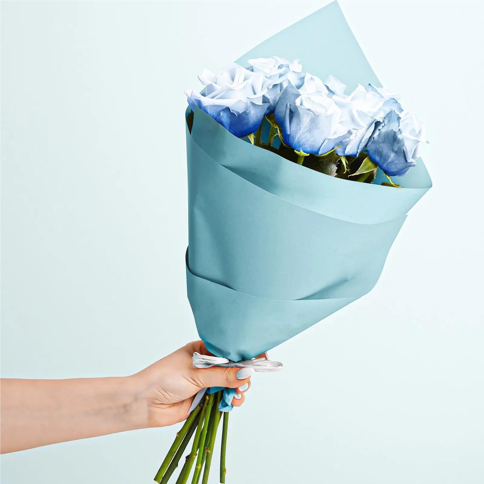 Emballage de cadeaux en rouleau papier kraft pour Mariage et Fête | Rouleau de papier d'emballage mobile for peindre des œuvres d'art de fleurs DIY(Blue 30cmx10m)