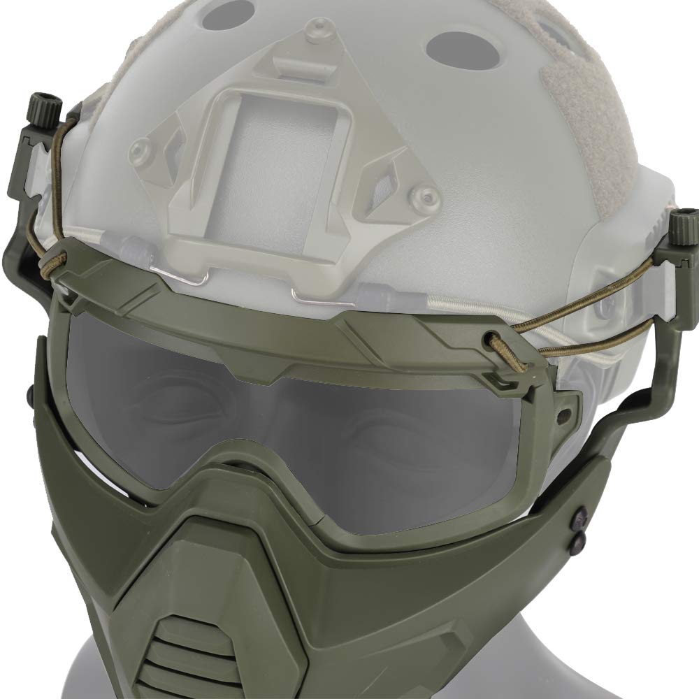 Veloce casco protettivo occhiali da equitazione occhiali con maschera facciale rimovibile adatto per airsoft paintball festa di Halloween