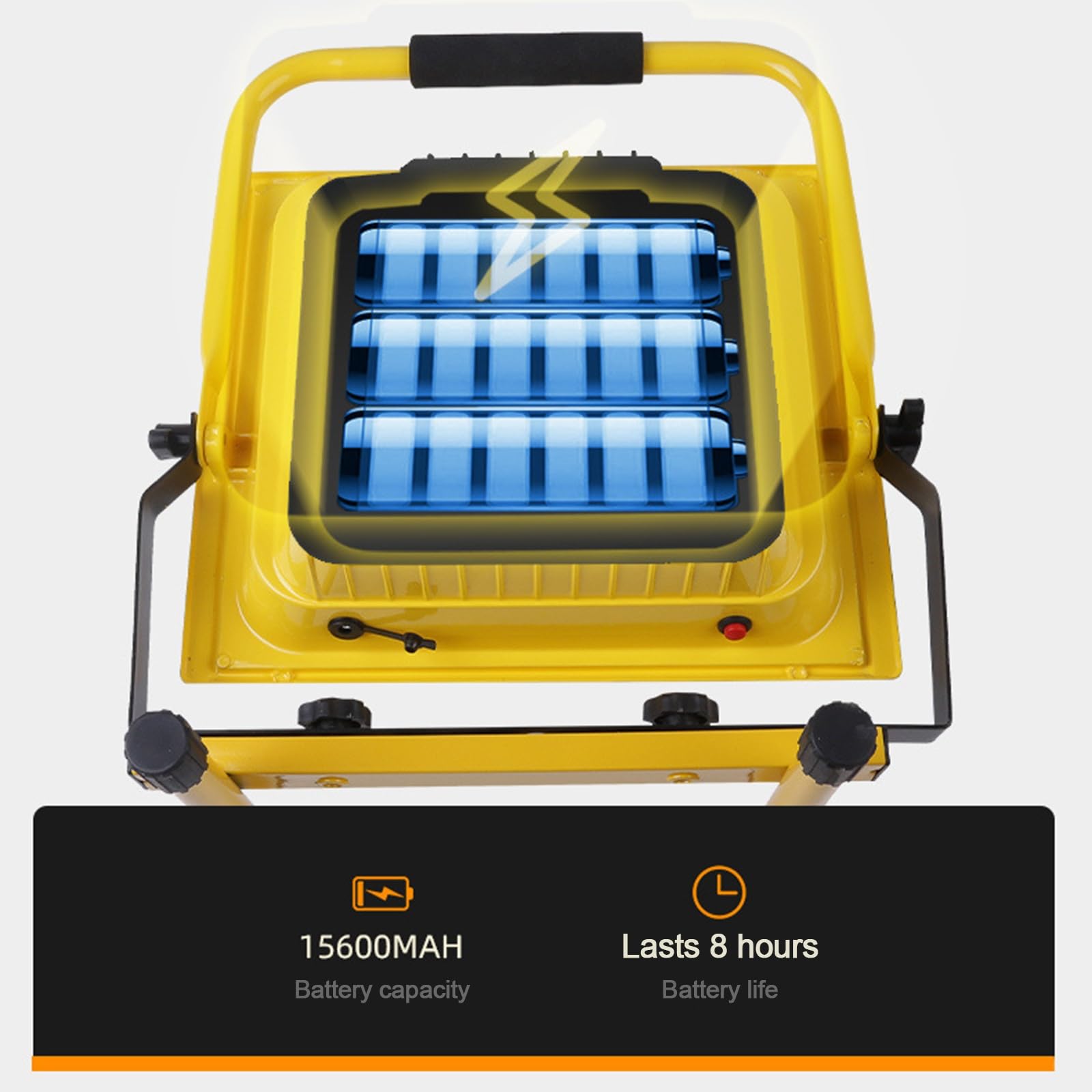 Lampe de Travail a LED 60W 1040LM 8000K IP54 Lumière D'inondation Étanche Interrupteur de Luminosité Réglable Lampe de Travail Portable pour Chantier avec Cordon D'alimentation et Télécommandes