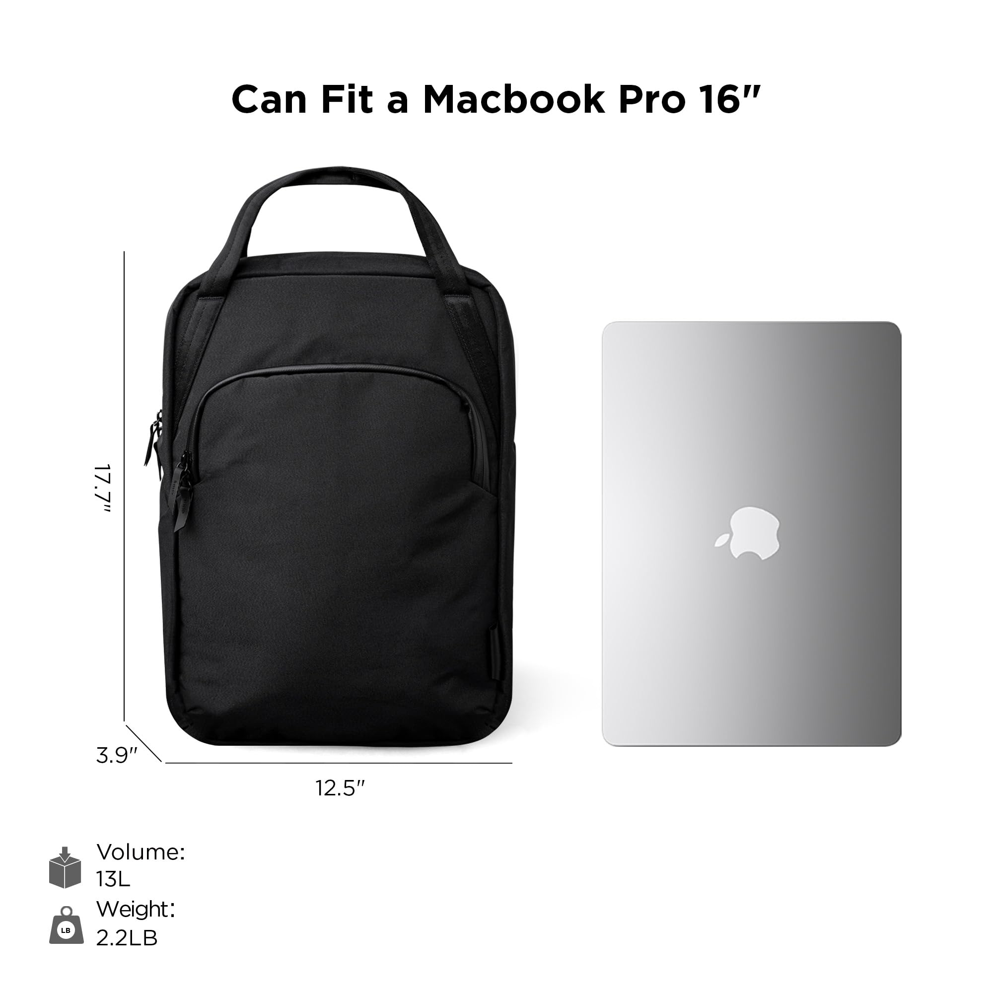 ALPAKA Bravo Totepack 13L - Convertible Backpack Tote For Men, Laptop Tote Bag for Women Fits a 16-Inch Macbook Pro - Travel Bag with Weatherproof Fabric Helps Ensure Optimal Protection,Axoflux Black