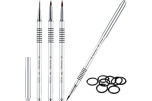 3 Pieces Kolinsky Acrylic Nail Art Brush with Anti-slip Handle