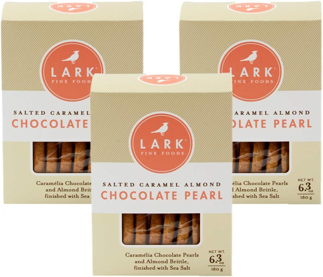Salted Caramel Almond Chocolate Pearl Cookies by Lark Fine Foods - Pack of 3