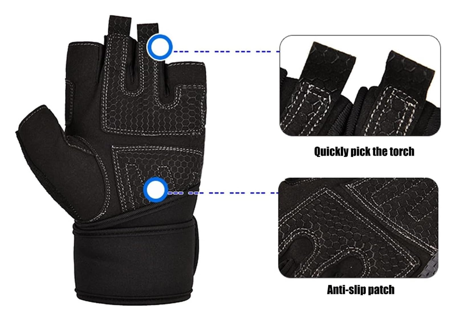Guanti da guida senza dita, guanti sportivi, guanti mezze dita, guanti for sollevamento pesi for uomini e donne, sport e fitness con supporto for il polso, allenamento in palestra, traspirante(Grey,M)