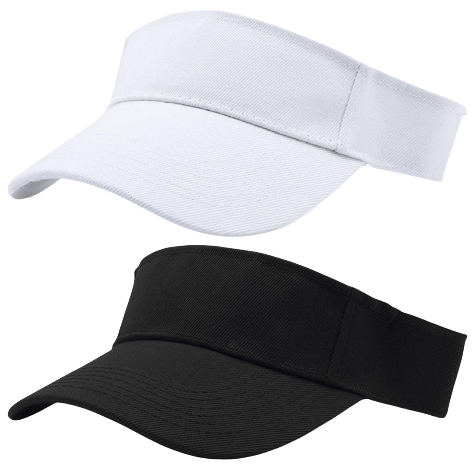 GWAWG 2 szt. czapka przeciwsłoneczna, daszek golfowy dla kobiet, damska czapka z daszkiem w kucyk, sportowa czapka outdoorowa, gładka, regulowane czapki golfowe tenisowe dla mężczyzn czarna, Czarny