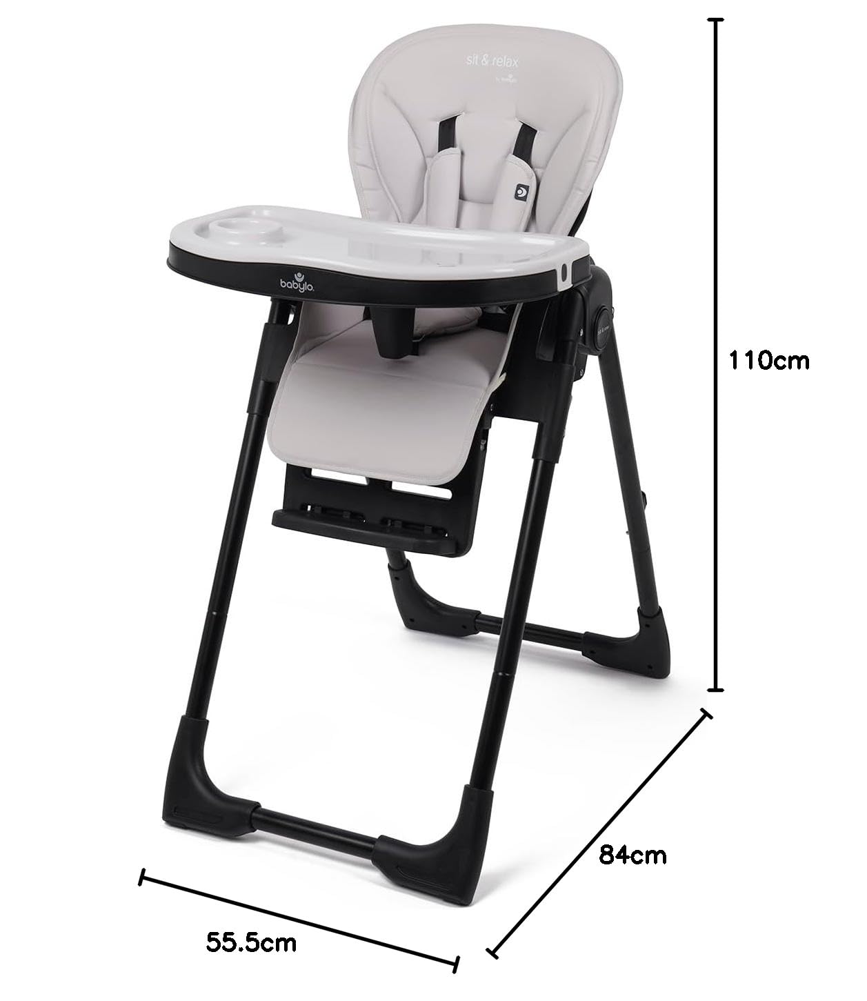 Babylo Krzesełko dziecięce Sit N Relax, od urodzenia do 3 lat (15 kg), taupe i czarne