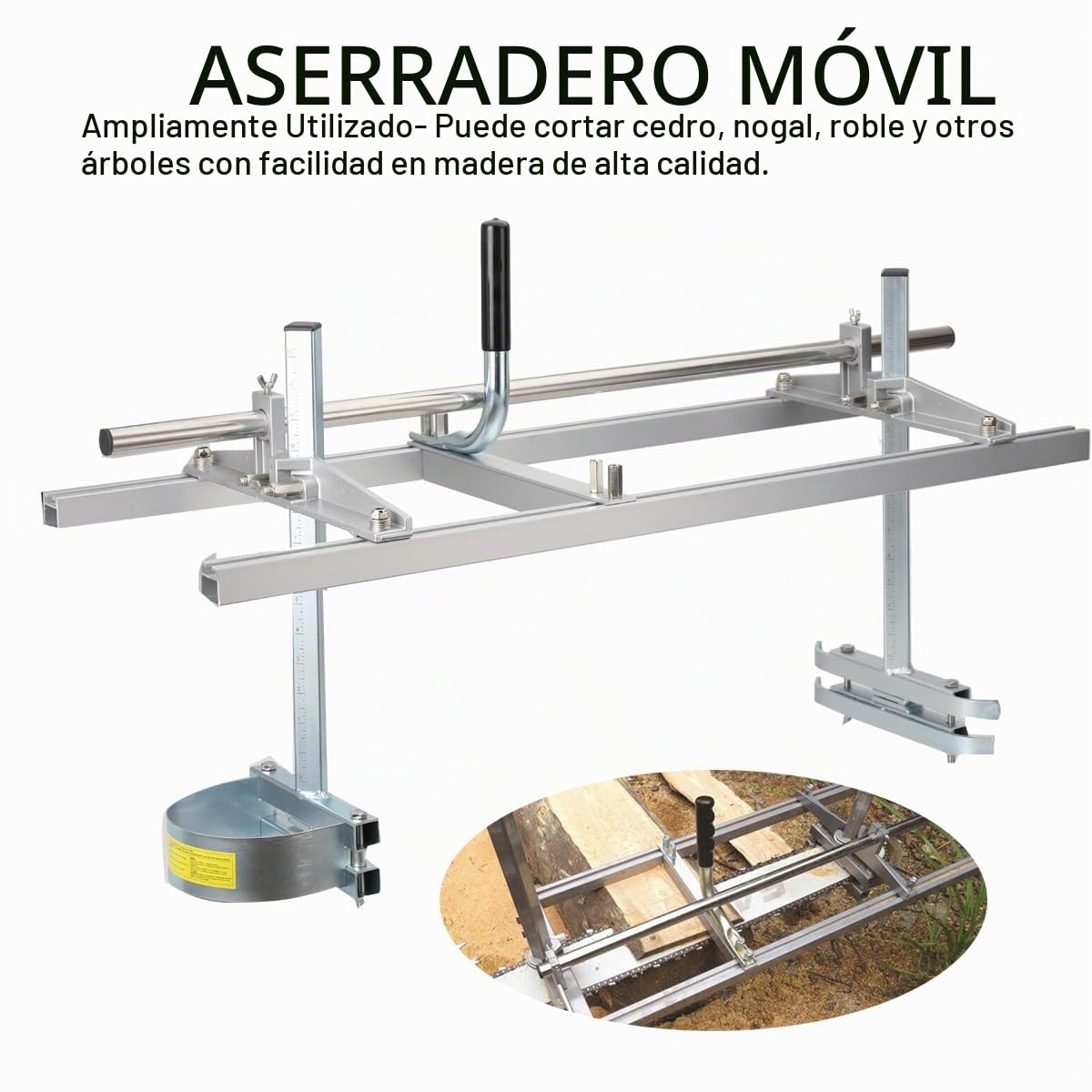 Aserradero móvil para motosierra molino de tablones de fresado longitud de la barra de motosierra accesorios herramientas de 14 pulgadas a 36 pulgadas (35,5 – 91,4 cm) guía barra tabla longitud