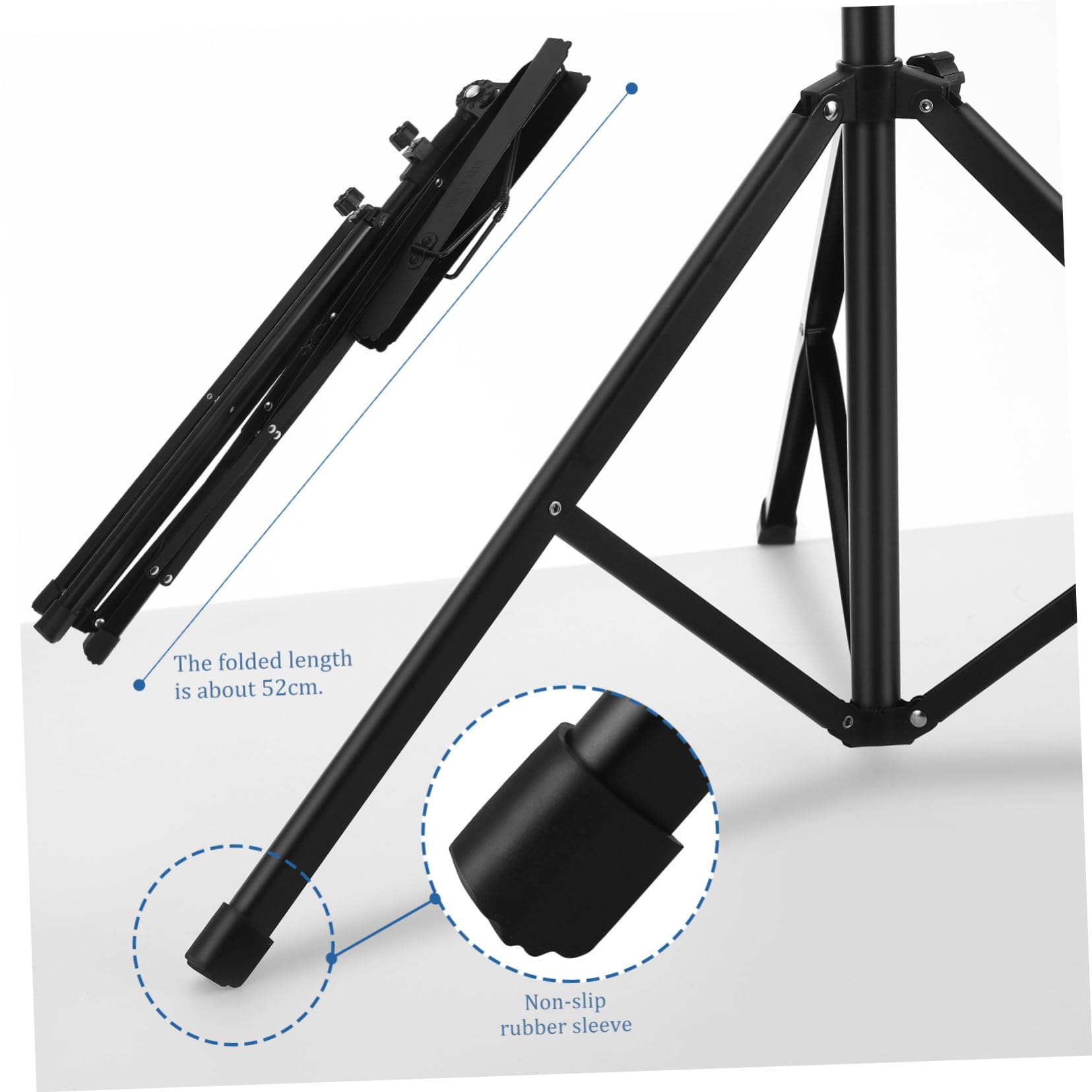 HANABASS Leggio Spartiti Pieghevole Regolabile Base Stabile Supporto Portatile per Spartiti e Libri Musicali Salvaspazio e Robusto per Scuola e Concerti