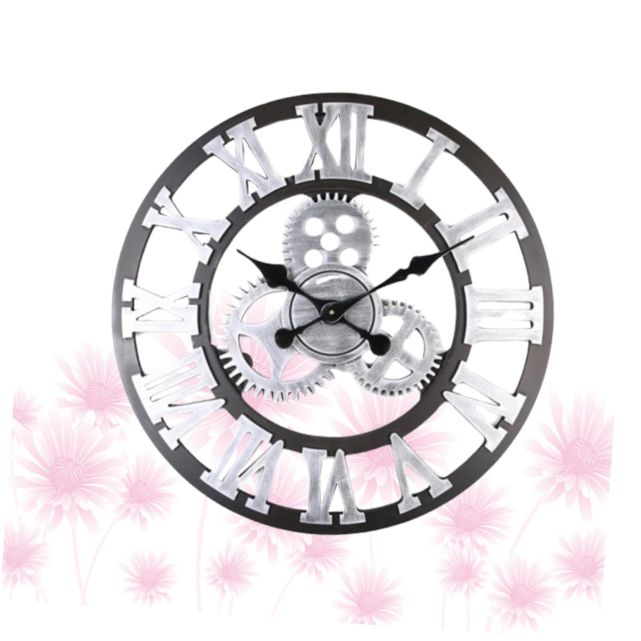 Horloge murale vintage argentée au style créatif pour un intérieur chic