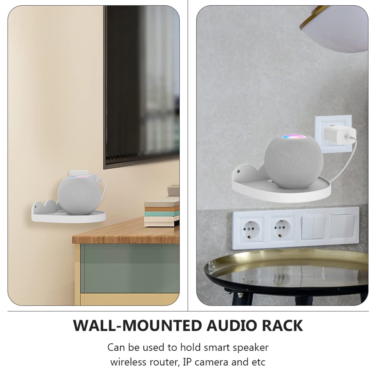 Angoily 3 Piezas Soporte de Audio estantes para Rack de Audio montados en la Pared Estante de Audio Multifuncional Organizador Familiar Home Organizer Altavoces Soportes para estantes AbS