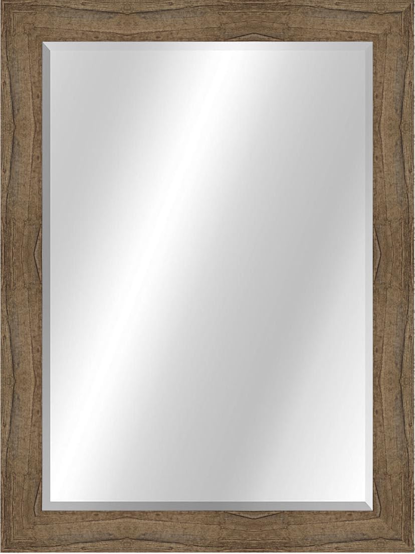 Craig Frames Brown Wall Mirror for Bathroom, Living Room, Vanity, Horizontal or Vertical Wall Hanging, 22x28 Inch