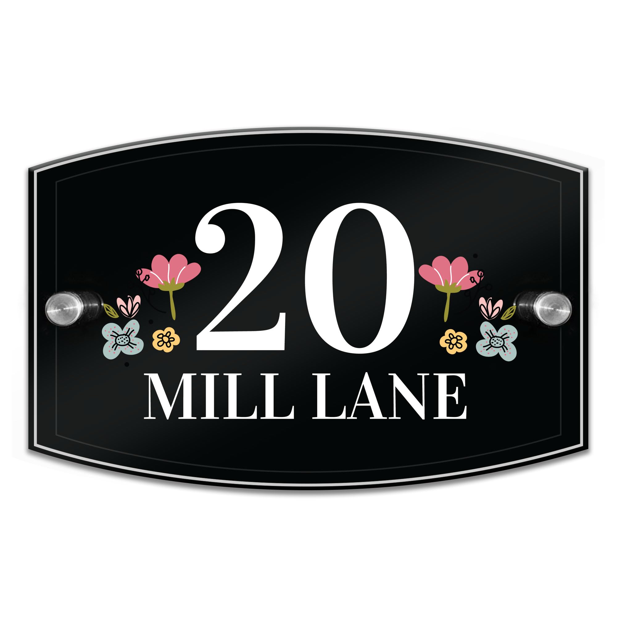 Red Ocean Colourful House Signs Plaques - Personalised House Number - Acrylic & Aluminium House Door Signs - Numbers 1-999 - Personalised House Address Plaques