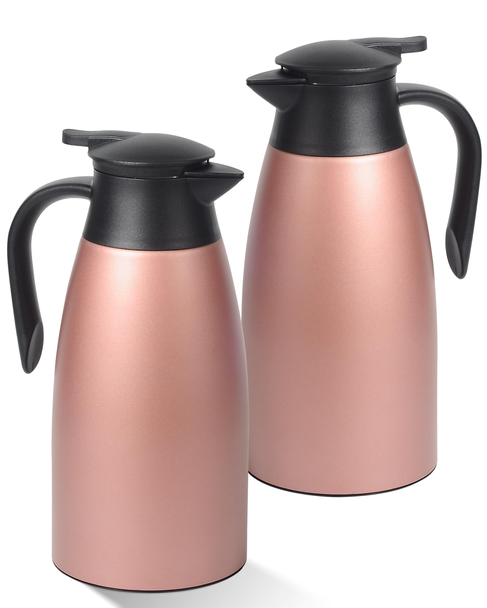 70 oz Thermal Coffee Carafe for keeping hot, Updated Carafe for hot liquid, Airpot Insulated Stainless Steel Vacuum Thermal Pot for Coffee, Hot Water,Keep Hot 12 Hours (pink+pink)