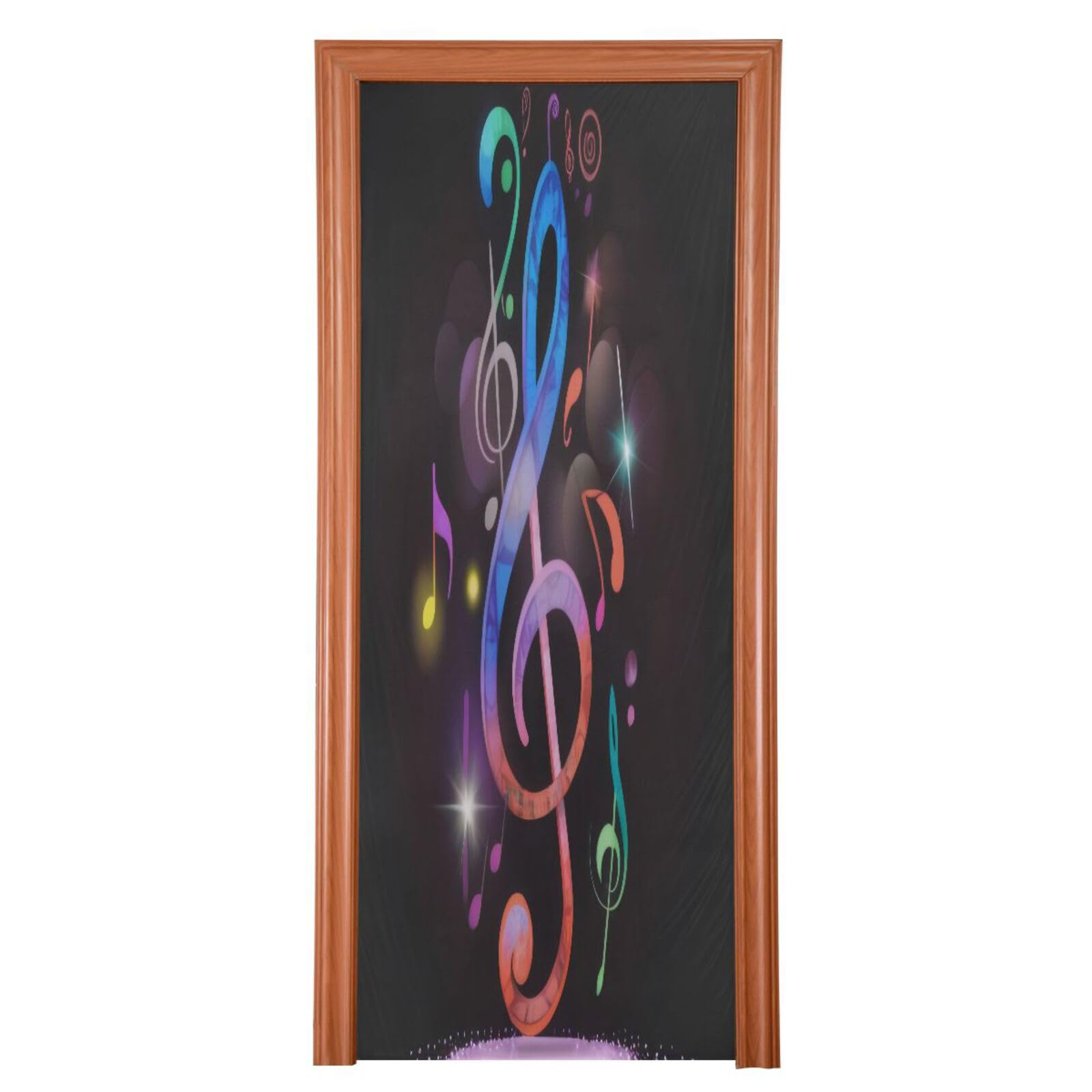 FLildon Dancing Music Note Pattern Door Cover Decoration, Party Accessory Porch Decor for Festive Ornament Room Door Covers 32 x 79 Inch