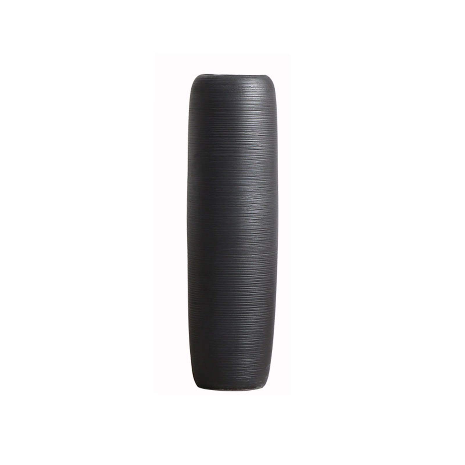 asdchZen Black Floor-Standing Vase, Hotel Ballroom Decorative Vase Villa Living Room Art Flower Arrangement Decorative Vase,24 * 80CM