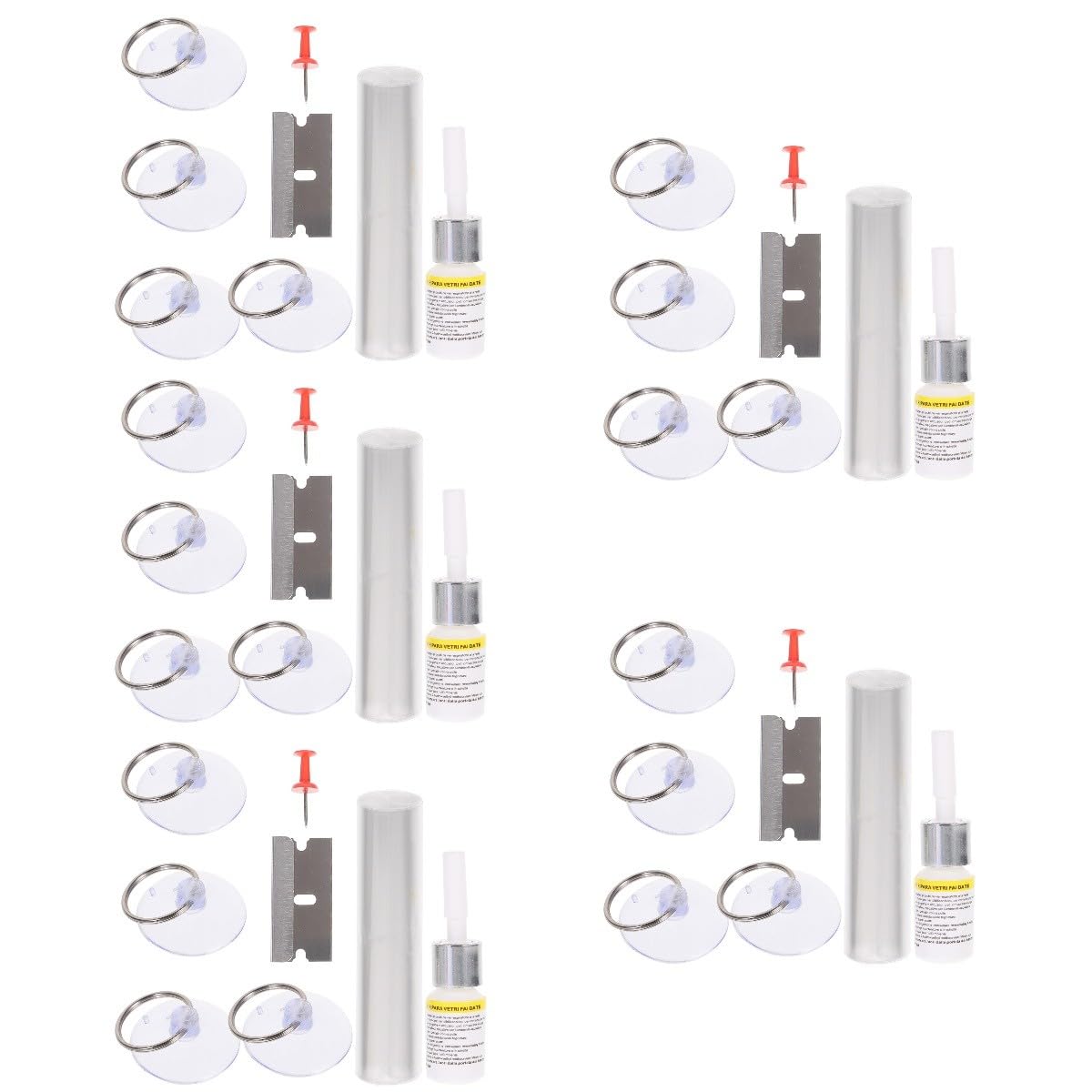 PRETYZOOM 5 Juegos Kit de Reparación de Cristales de Automóvil Kit para Reparar Grietas y Arañazos Parabrisas Rápida y Efectiva para Daños Ventanas de Coche para Múltiples Reparaciones y