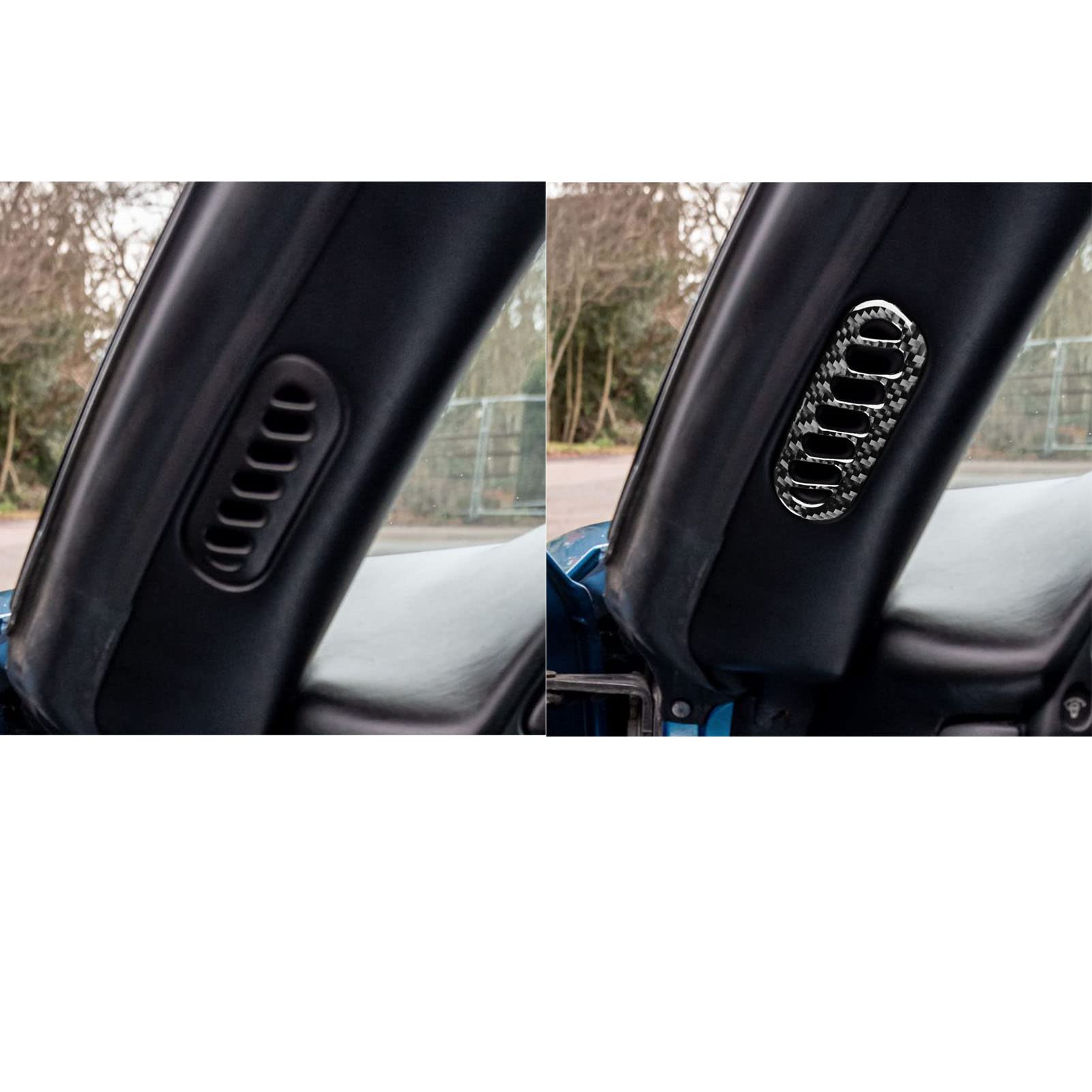 Real Premium Carbon Fiber Car Door A-Pillar Air Vent Outlet Interior Trim Cover Compatible with Chevrolet Corvette C5 1998 1999 2000 2001 2002 2003 2004 Accessories