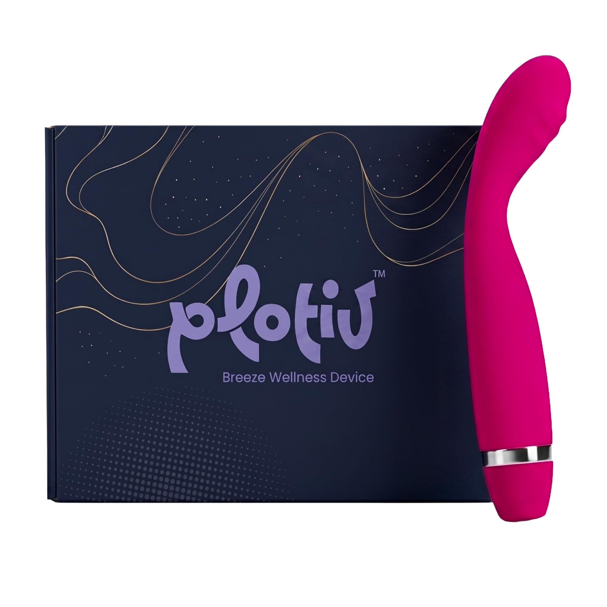 Breeze Body Massager for Women - Ergonomic Body-Safe Silicone Relaxation Device, Multi-Speed Waterproof Rechargeable (Magenta Pink)-image-42