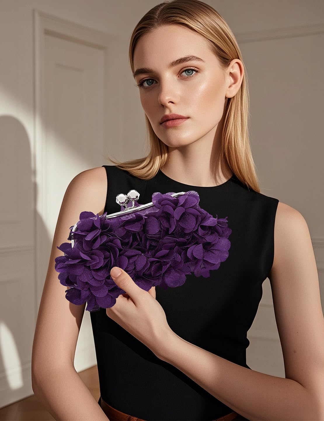 Evening Bags for Women Formal Floral Clutch Purses for Women Wedding Cocktail Party Prom Purse Dressy Handbags