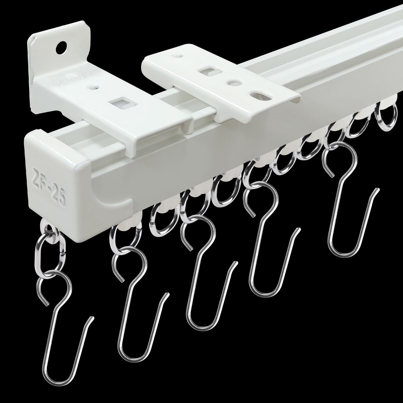 Curtain Track Ceiling Mount Heavy Duty Curtain Rail Ceiling Curtain Track or Wall 9 FT Room Divider Curtain Track White with Hooks Suitable for Living Room Bedroom Bathroom