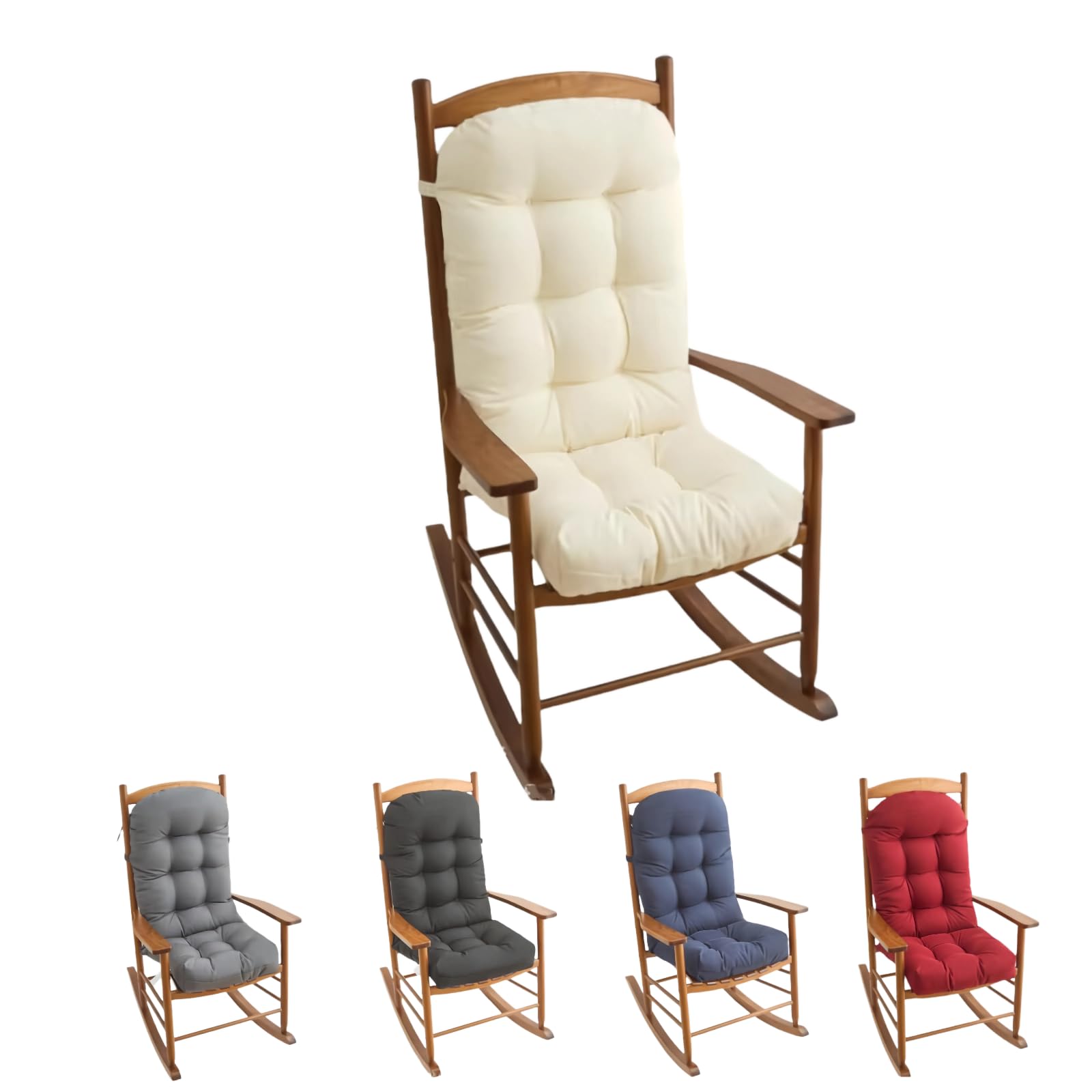 Cuscino reclinabile in legno per sedia a dondolo rilassante, spesso e confortevole, ideale per viaggi estivi e vacanze, essenziale per uso interno ed esterno, cuscino portatile
