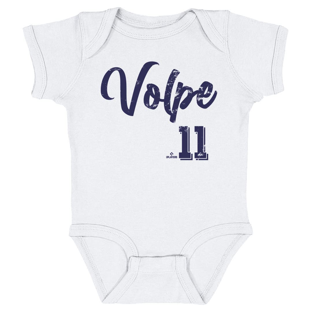 500 LEVEL Anthony Volpe Baby Infant One Piece Bodysuit (6M, White) - Anthony Volpe New York Script