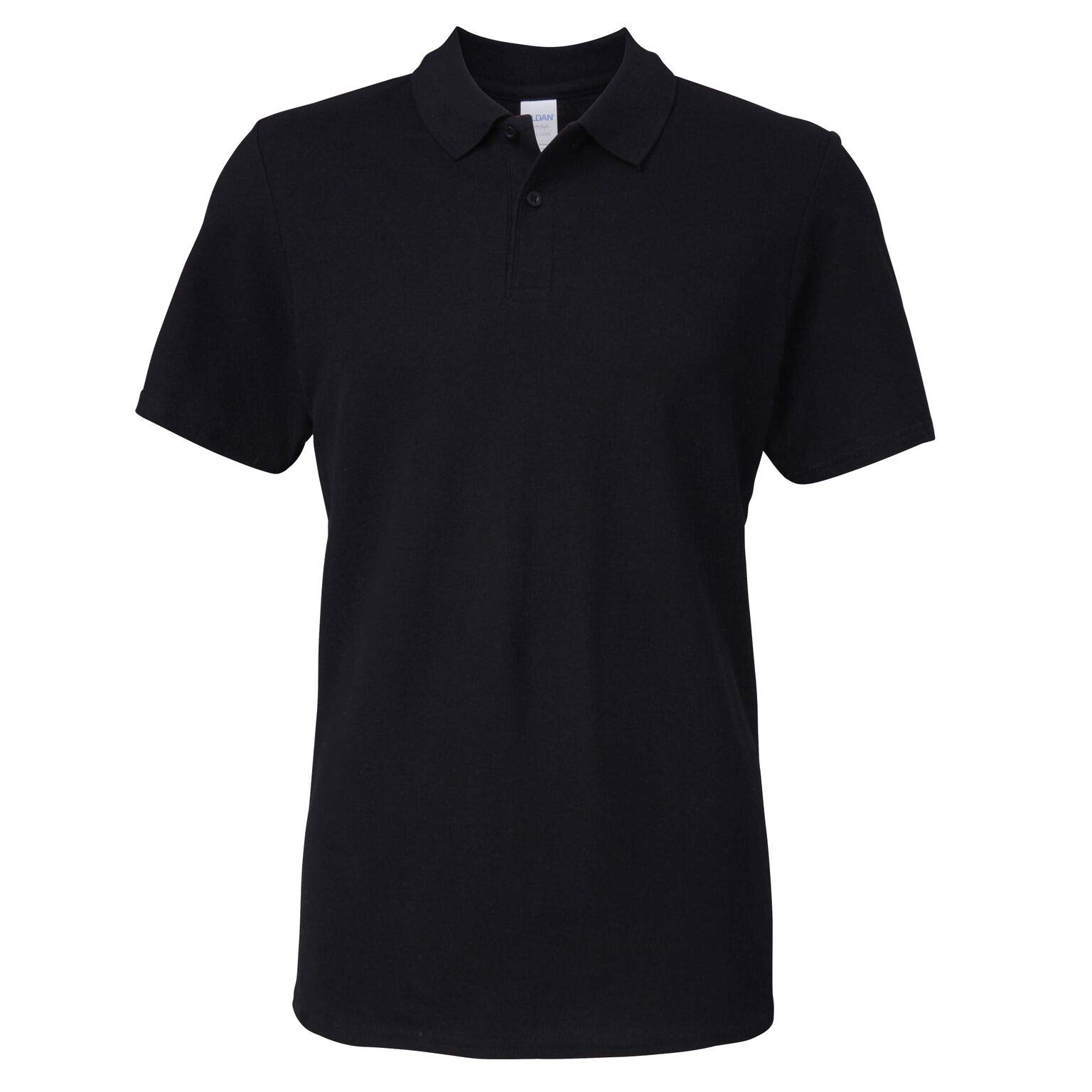 Gildan 64800 Softstyle Adult Double Pique Polo Shirt, Black, XXXXL
