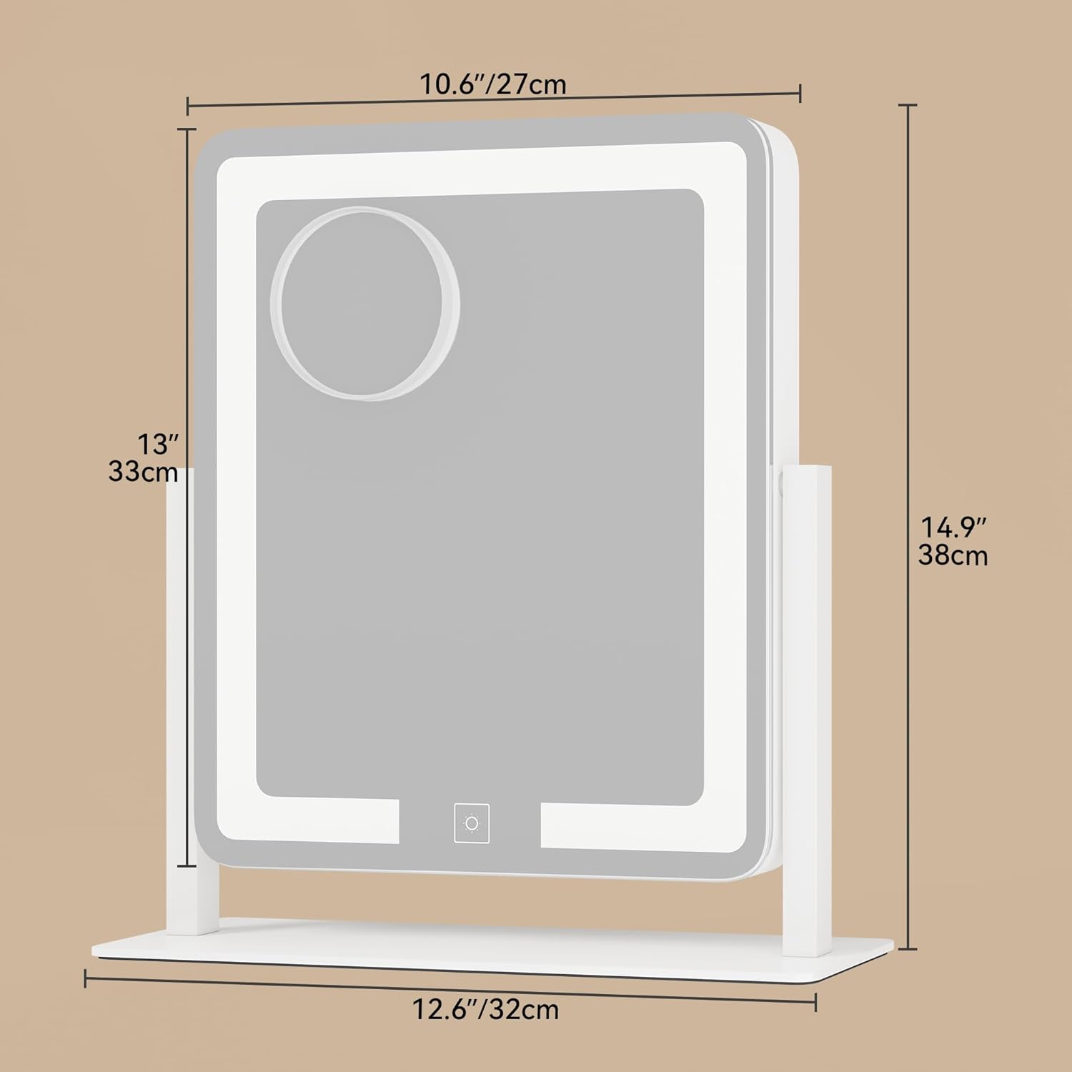 DWVO Vanity Mirror with Lights, 3 Color Lighting Modes, Magnification Mirror, Makeup Mirror with Smart Touch Control