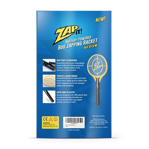 Miniatura 7 de ZAP IT! Bug Zapper - Mosquitera con batería (2 x AA), matamoscas y antiinsectos - 4000 V - Seguro al tacto (padre)
