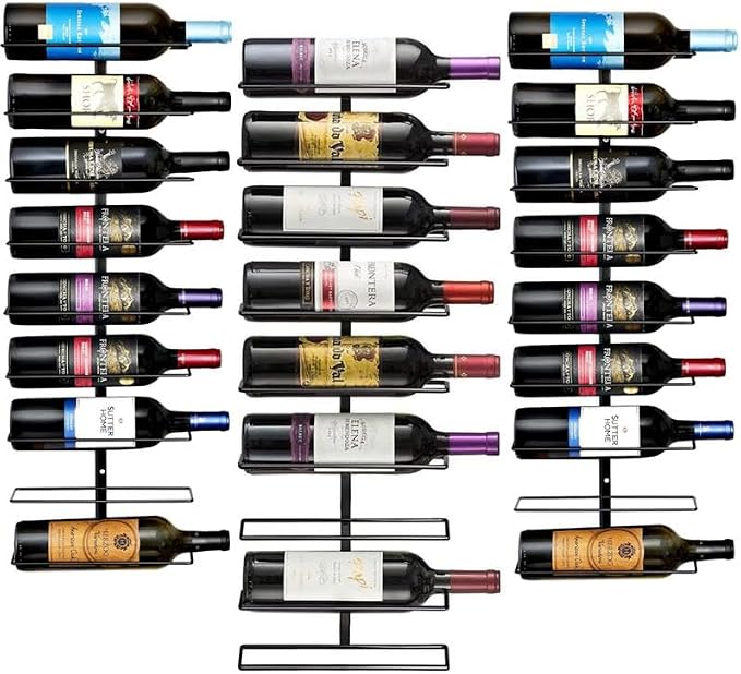 Amazon.com: Sorbus Wall Mount Wine Rack 3-Pack – Holds 9 Bottles Each ...