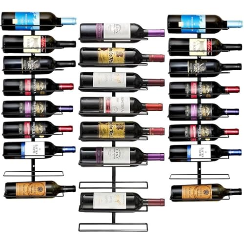 Sorbus Wall Mount Wine Rack (Holds 27 Bottles) - Wine Rack Wall Mounted for Wine Bottles, Liquor, Champagne, Black Metal Wine Bottle Holder for Home Bar, Wine Kitchen Storage