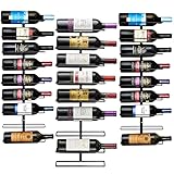Sorbus Wall Mount Wine Rack 3-Pack – Holds 9 Bottles Each – Black Metal Wine Bottle Holders for Wall, Modern Wine Rack for Home Bar, Kitchen