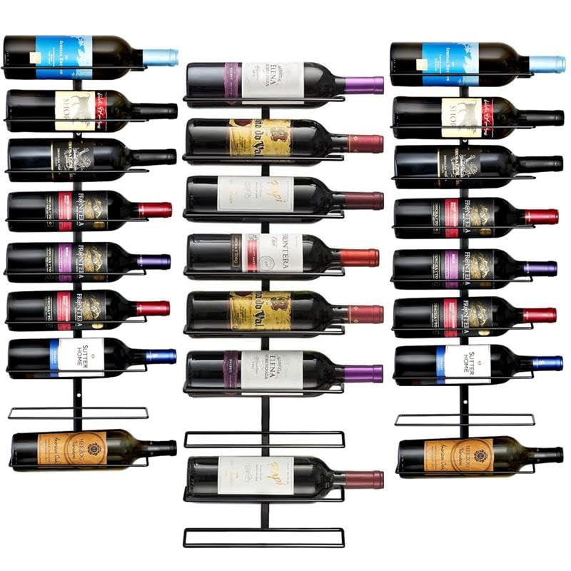 Snapklik.com : Sorbus Wall Mount Wine Rack 3-Pack Holds 9 Bottles Each ...