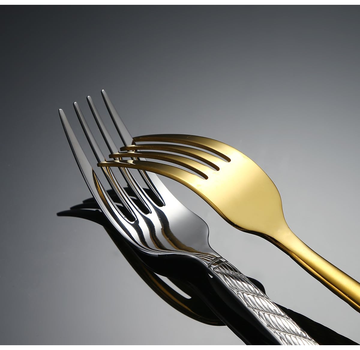 Besteckset, 4/16/24/32/40/48-teilig, Dickes Edelstahl-Besteckset mit Hanfseilmuster für Steakbesteck in Hotels und Restaurants. Gold, 40-teilig für 10 (Gold, 40-teilig für 10)