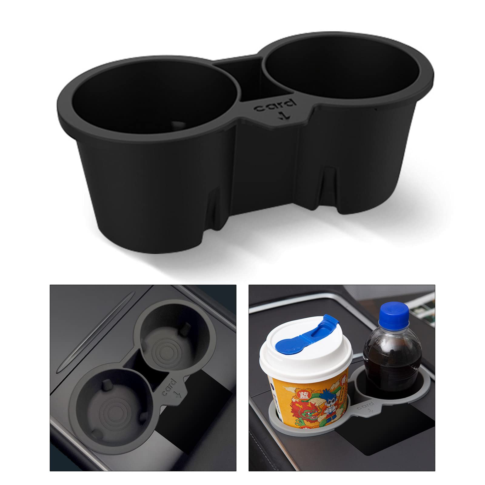 Console Cup Holder Insert Silicone Center Consoles Cup Holder Car Accessories Fitting for 3-Color