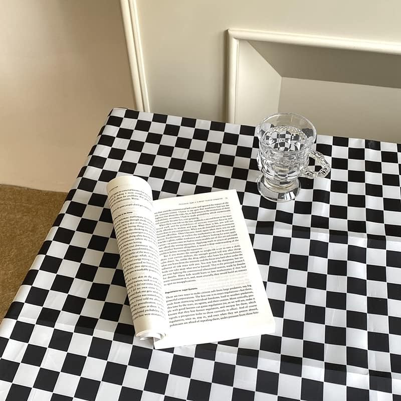 Miniatura 3 de Xuiwyc Mantel de tablero de ajedrez, mantel cuadrado rectangular para mesa de comedor, mantel de picnic, decoración del hogar para cafetería, mantel