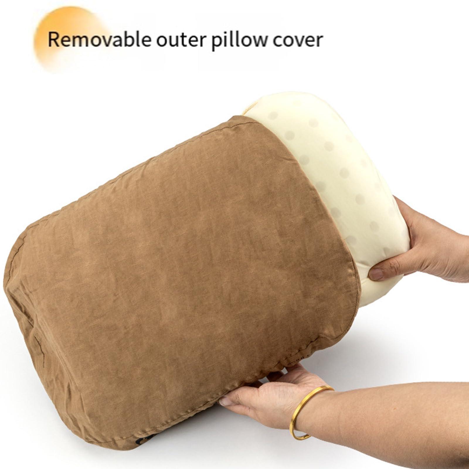 Cuscino comprimibile in memory foam, con custodia, salvaspazio, design leggero, per escursioni, uso quotidiano, viaggi in auto