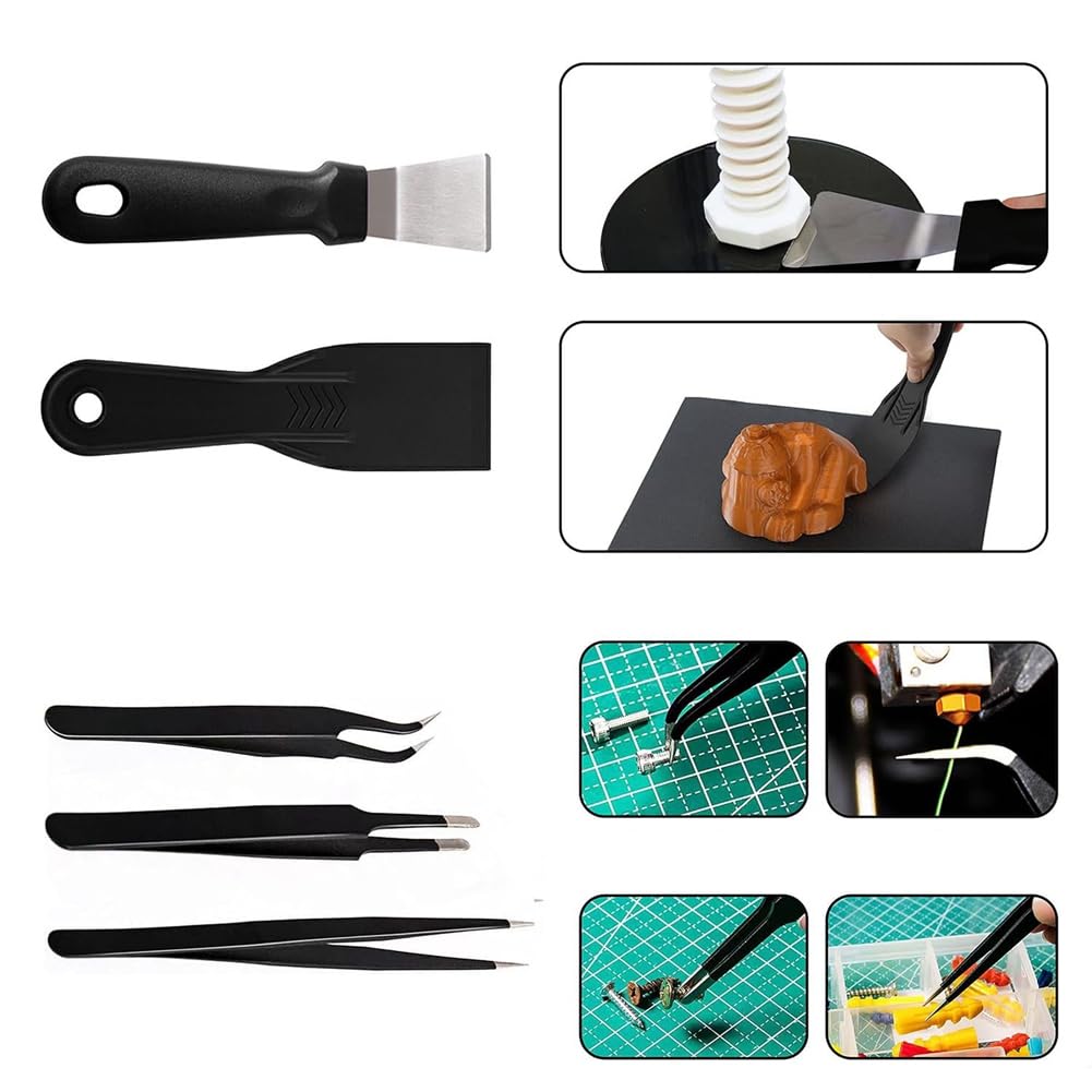 Kit de Herramientas para Impresora 3D, Herramientas para Impresora 3D para Quitar, Alisar, Terminar, Desbarbar, Tallar y Perforar Accesorios para Impresora 3D