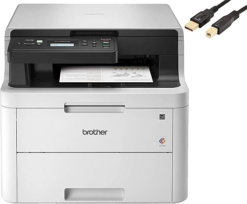 Brother HL-L32 90CDW Impresora láser digital compacta inalámbrica todo en uno, copia de escaneo de impresión, 25 ppm, 250 hojas, 600 x 2400 ppp,
