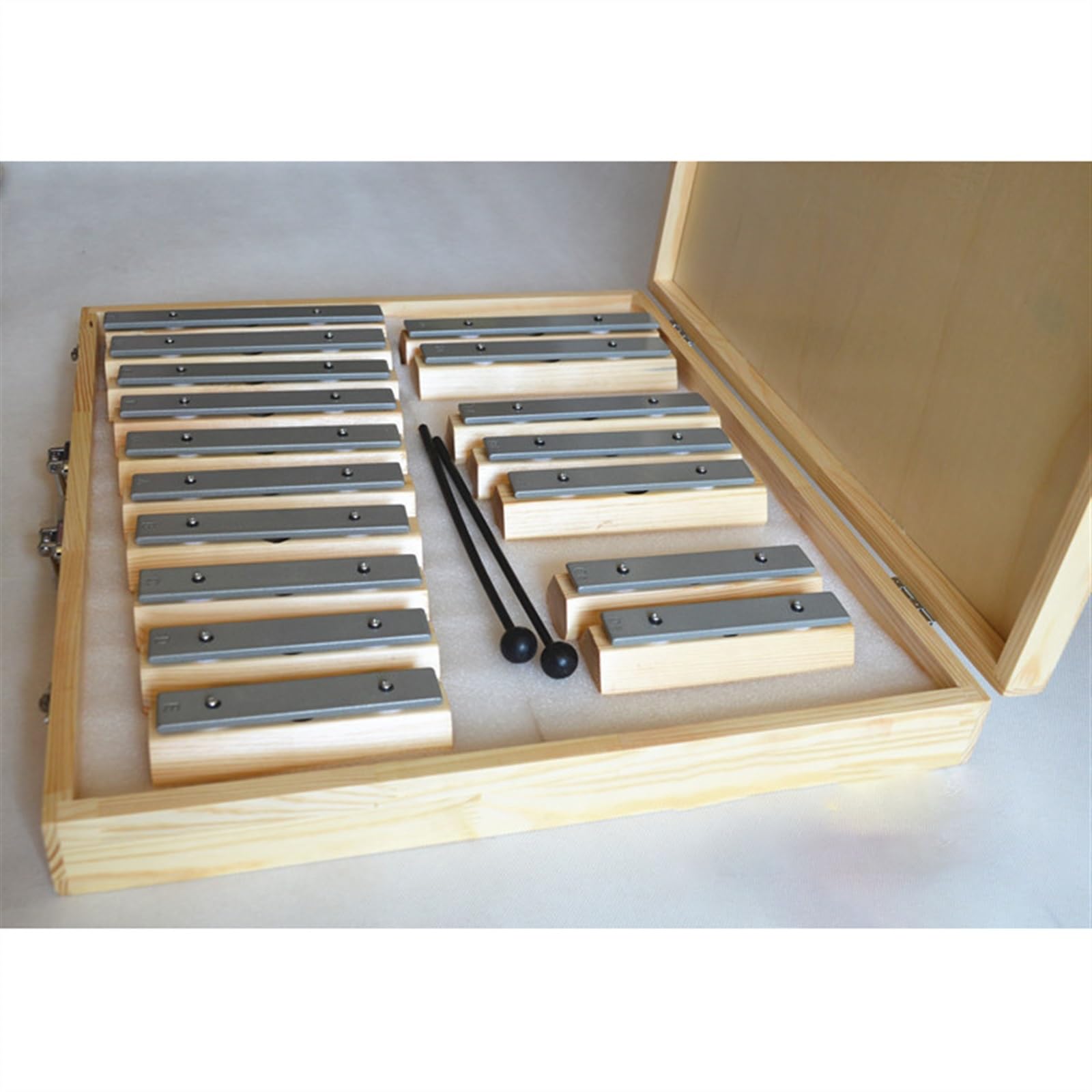 Mattone sonoro per glockenspiel con piastra in alluminio a 17 note con cassa di risonanza e scatola di legno Kit Glockenspiel Professionale