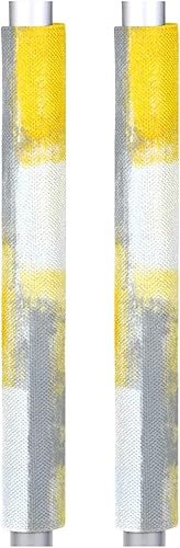 Pardick Juego de 2 fundas para manija de puerta de refrigerador, color amarillo, pintura abstracta moderna, lavable, lavavajillas, Mocrowave,