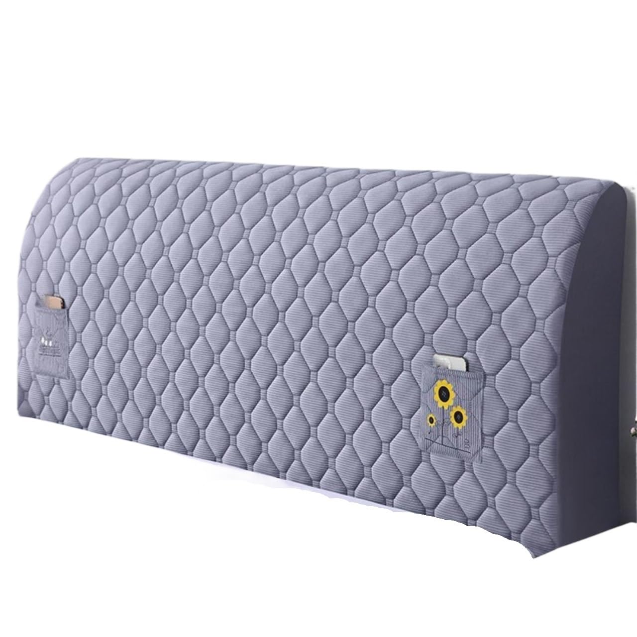 FGUJSUR Headboard Slipcover Anti Collision Bedhead Cover All Inclusive Minimalist Bed Head Slipcover Thickened Dustproof Headboard(Grey,120CM)