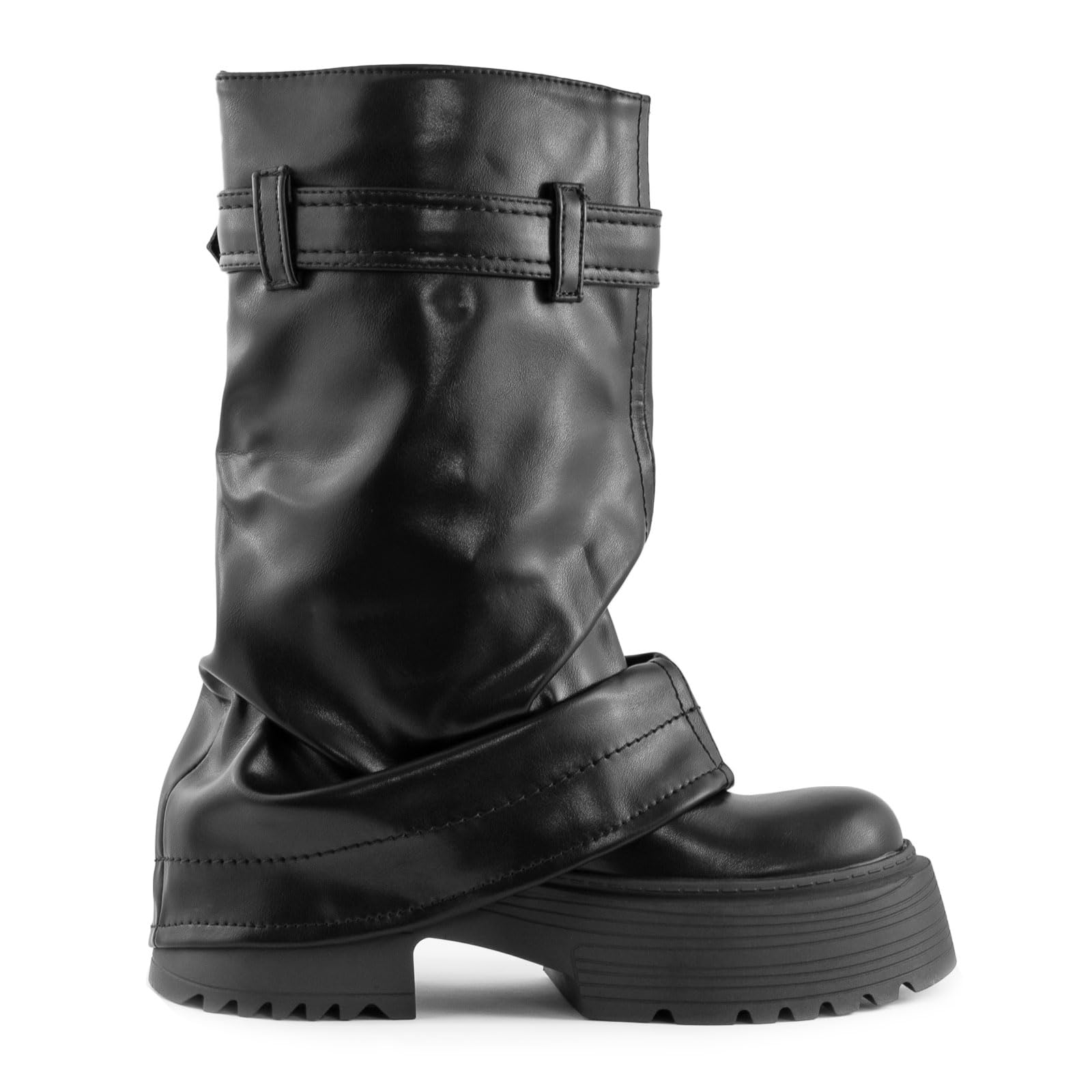 Toocool Stivali stivaletti da donna biker anfibi motociclista zip K-17