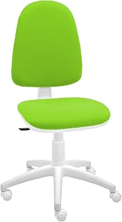 La Silla de Claudia | Silla Escritorio Blanca Giratoria con Ruedas | Silla Escritorio ergonomica| Altura Ajustable | Modelo Torino Sin Reposabrazos para Teletrabajo u Oficina| Verde Pistacho