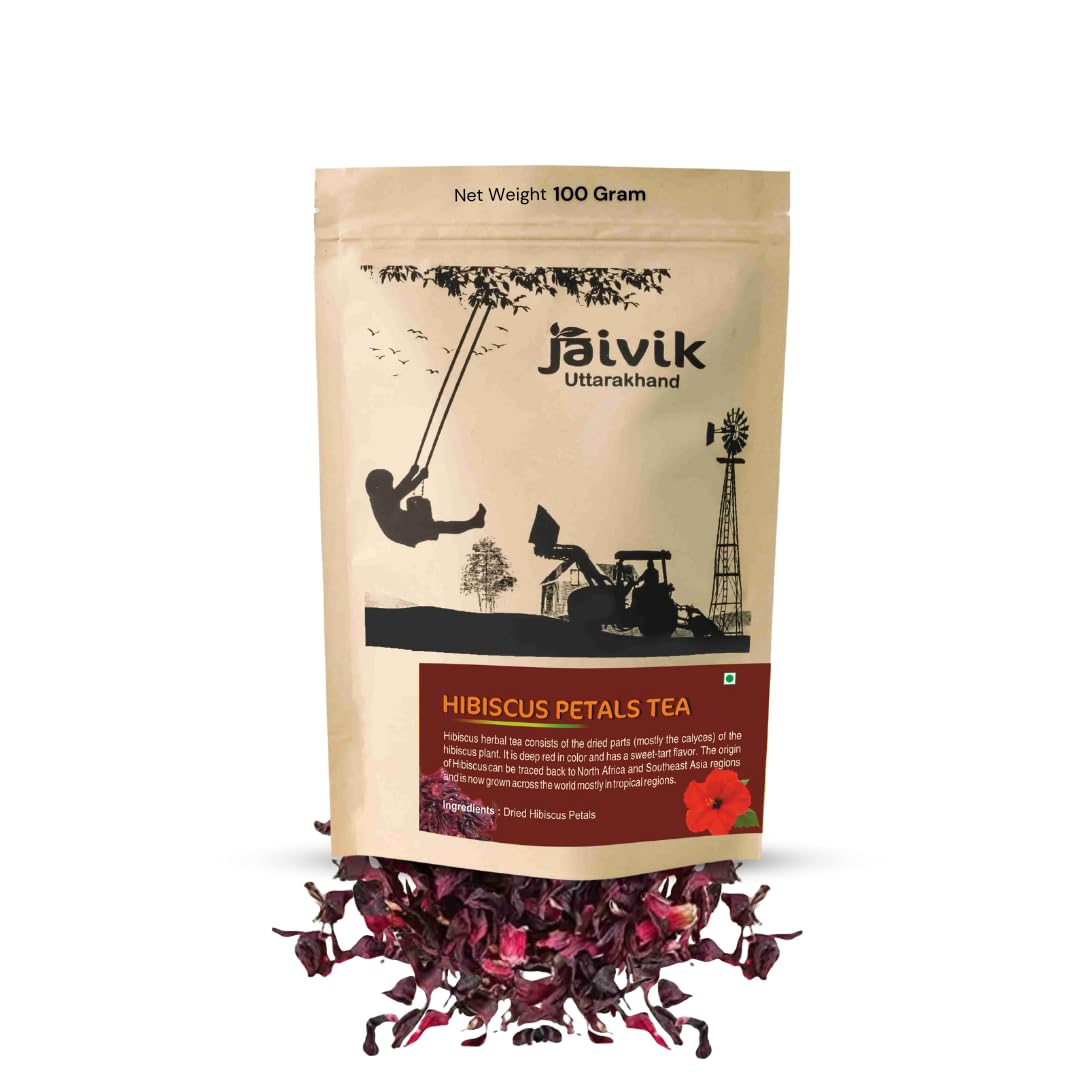 Jaivik Uttarakhand - Hibiscus Flower Tea (100 grams), Delicious Red Tea Full of Vitamin C, Herbal Tea, Sabdariffa, Roselle (B0BQW5SRKT) Amazon Price History, Amazon Price Tracker