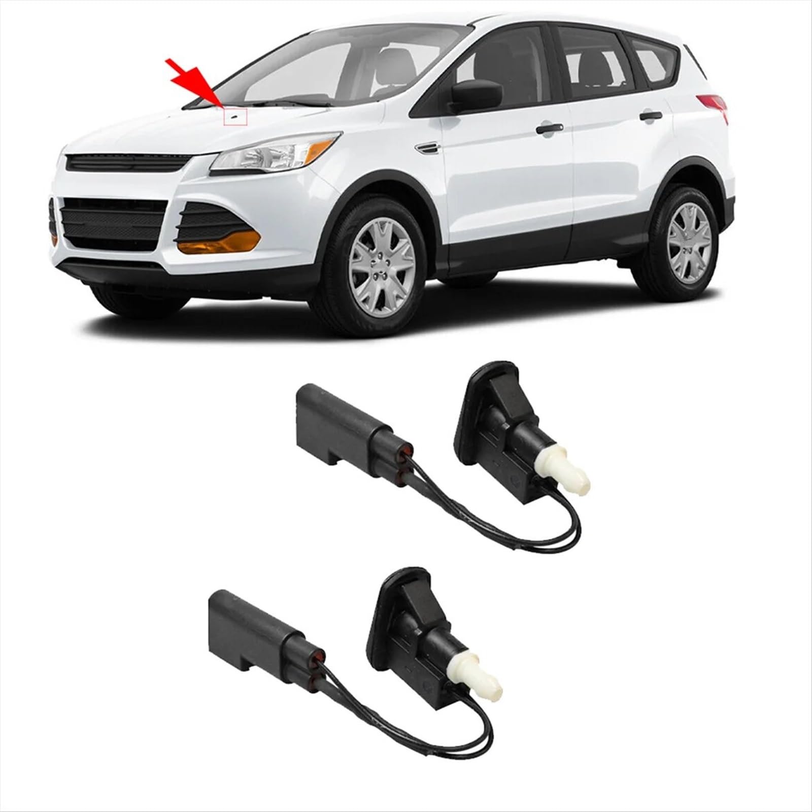 Pulvérisation D'essuie Compatible avec Ford pour Escape pour Kuga 2013 2014 2015 2016 2017 2018 2019 2 Pièces Buse De Lave-Glace Buse D'essuie-Glace 2021969